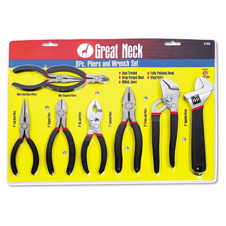 GREAT NECK 8-Piece Steel Pliers and Wrench Tool Set 87900